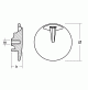 Round plate for engineYamaha F70 - F100 - F200 - F225 - F250/B - Original code: 6CE-45373-00 - ZINC - 100mm-3.94" - 01178 - Tecnoseal